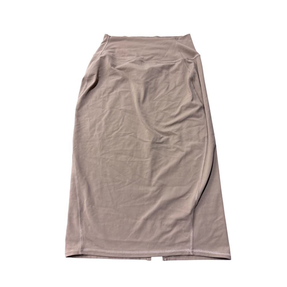 Lululemon Align High-Rise Midi Skirt Nulu Taupe Brown Size 8 LW7BESS